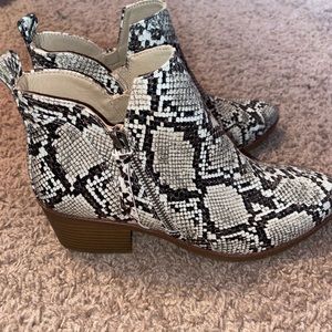 Snake skin booties